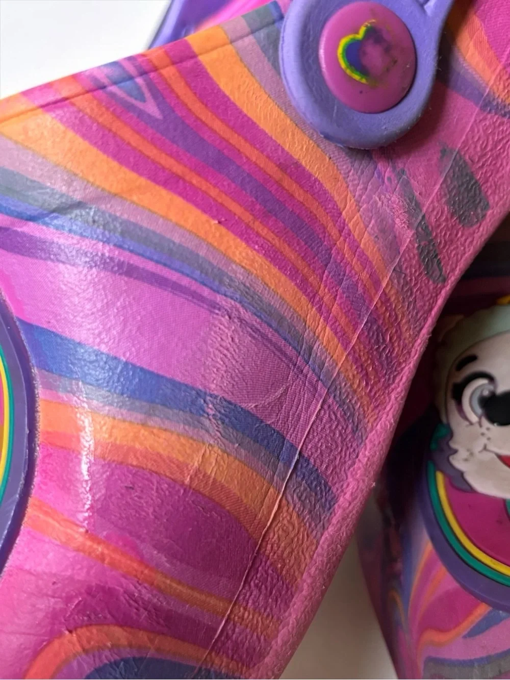 Paw Patrol Skye Everest Girls Clogs Size 9/10 Pink Purple Rainbow Tie Dye shoes